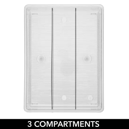 mDesign Plastic 3-Section In-Drawer Kitchen Utensil Organizer Tray {6}