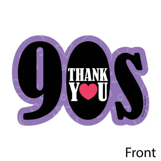 Big Dot of Happiness 90's Throwback - Shaped Thank You Cards - 1990s Party Thank You Note Cards with Envelopes - Set of 12 {4}
