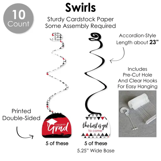 Big Dot of Happiness Red Grad - Best is Yet to Come - Red Graduation Party Supplies Decoration Kit - Decor Galore Party Pack - 51 Pieces {6}