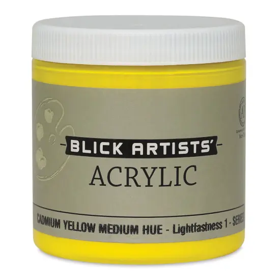 Blick Artists' Acrylic - Cadmium Yellow Medium Hue, 8 oz jar {1}