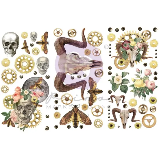 Finnabair Mini Transfers 6"X12" 3/Sheets-Boho Skulls {1}