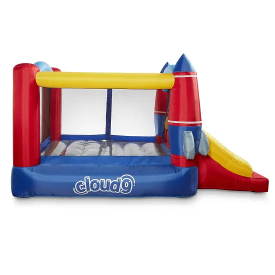 Cloud 9 Inflatable Bounce House and Blower, Rocket Theme Bouncer for Kids with Slide, Includes Stakes and Repair Patches {4}