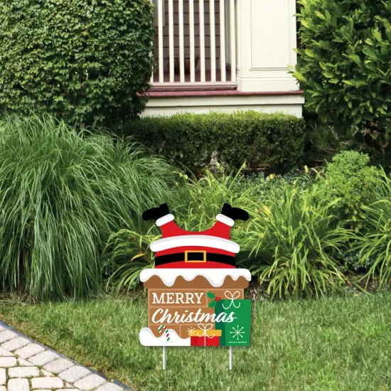 Big Dot of Happiness Santa Claus Stuck in Chimney - Outdoor Lawn Sign - Funny Christmas Yard Sign - 1 Piece {1}