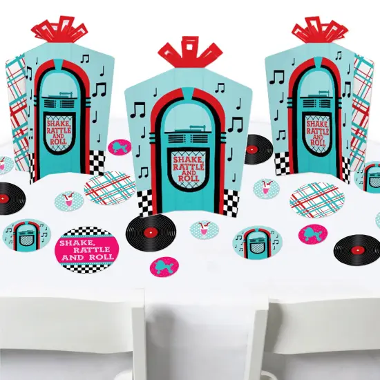 Big Dot of Happiness 50&rsquo;s Sock Hop - 1950s Rock N Roll Party Decor and Confetti - Terrific Table Centerpiece Kit - Set of 30 {1}