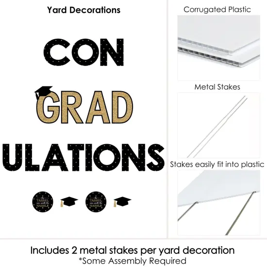 Big Dot of Happiness Gold Graduation Party Yard Signs - Outdoor Lawn Decorations - ConGRADulations {6}