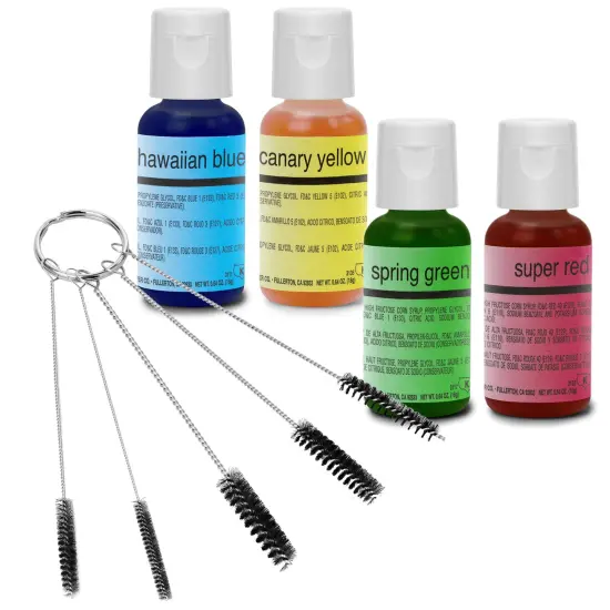 PointZero Airbrush Cake Decorating Kit - Professional Airbrush, Portable Compressor Bundle with 4 Chefmaster Colors {5}