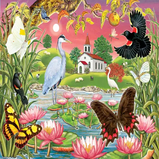 Sunsout Heron Lake 500 pc Jigsaw Puzzle 68468 {1}
