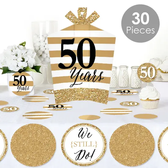Big Dot of Happiness We Still Do - 50th Wedding Anniversary - Anniversary Party Decor and Confetti - Terrific Table Centerpiece Kit - Set of 30 {3}