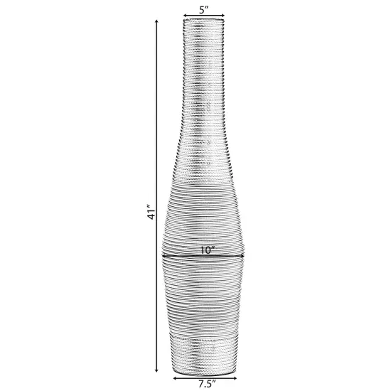 Tall Decorative Unique Floor Vase, Freestanding Designer Modern Floor Vase, floor flower vase, PVC Floor Vase, Large Flower Holder, 41-Inch-Tall Vase Brown {11}