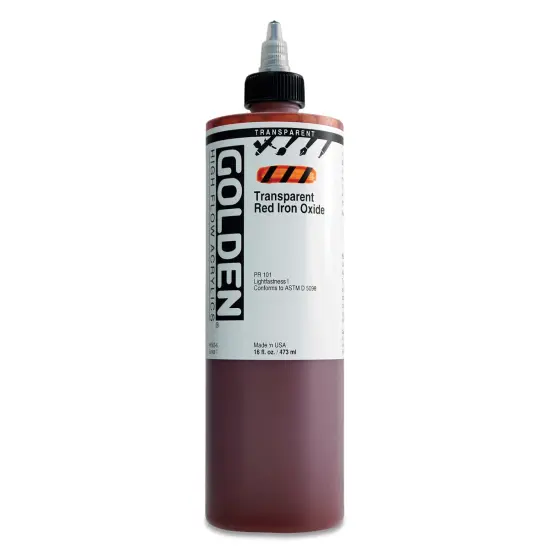 Golden High Flow Acrylics - Transparent Red Iron Oxide, 16 oz bottle {1}