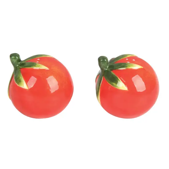 Red Tomato Salt & Pepper Shakers Set of 2 Spring Summer Dining Decor {1}