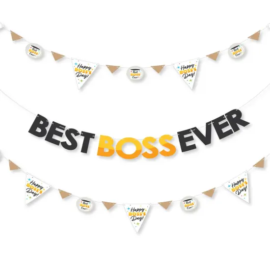 Big Dot of Happiness Happy Boss&rsquo;s Day - Best Boss Ever Letter Banner Decoration - 36 Banner Cutouts and Best Boss Ever Banner Letters {1}