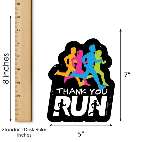 Big Dot of Happiness Set The Pace - Running - Shaped Thank You Cards - Track, Cross Country or Marathon Thank You Note Cards & Envelopes - Set of 12 {7}