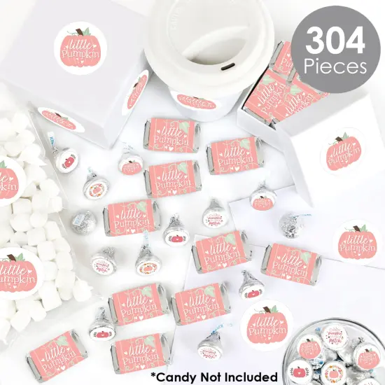Big Dot of Happiness Girl Little Pumpkin - Fall Birthday Party or Baby Shower Candy Favor Sticker Kit - 304 Pieces {3}