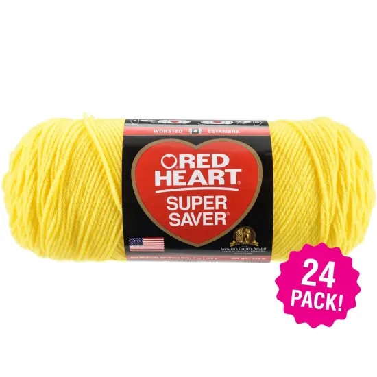 Multipack of 24 - Red Heart Super Saver Yarn-Bright Yellow {1}