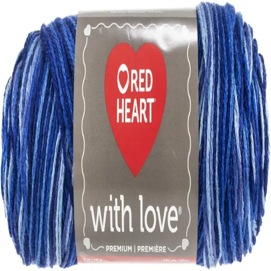 Multipack of 24 - Red Heart With Love Yarn-Deep Blues {3}