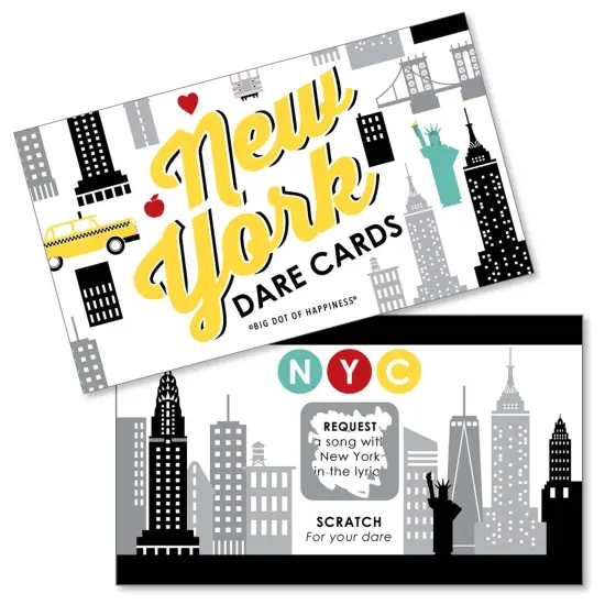 Big Dot of Happiness NYC Cityscape - New York City Party Game Scratch Off Dare Cards - 22 Count {1}