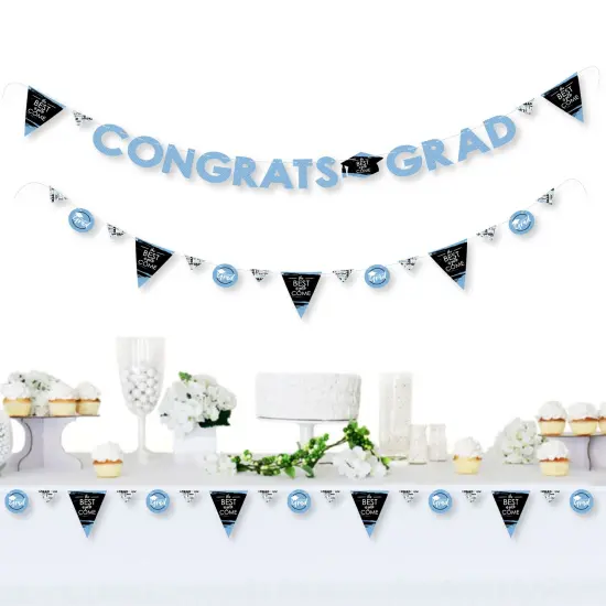 Big Dot of Happiness Light Blue Grad - Best is Yet to Come -Grad Party Letter Banner Decor - 36 Banner Cutouts and Congrats Grad Banner Letters {3}