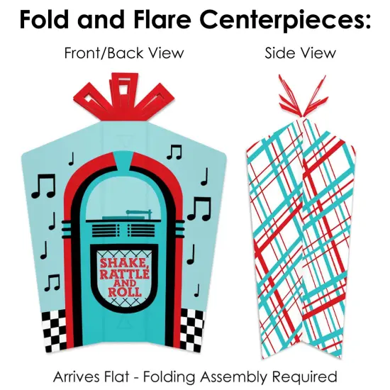 Big Dot of Happiness 50&rsquo;s Sock Hop - 1950s Rock N Roll Party Decor and Confetti - Terrific Table Centerpiece Kit - Set of 30 {6}