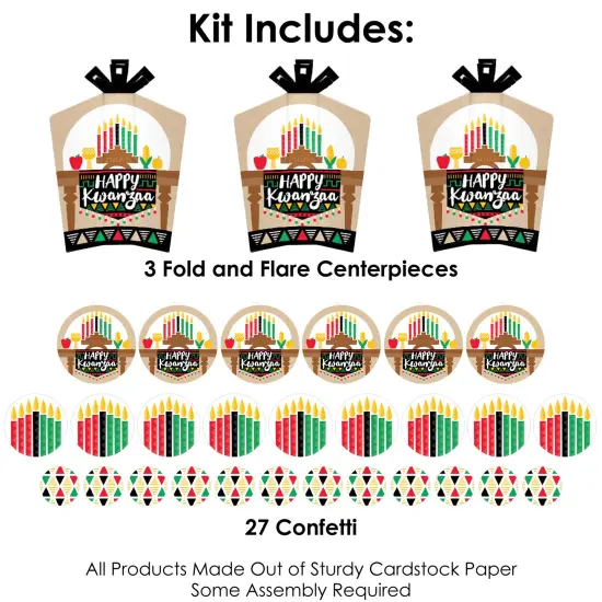Big Dot of Happiness Happy Kwanzaa Heritage Holiday Party Decor and Confetti - Terrific Table Centerpiece Kit - Set of 30 {4}