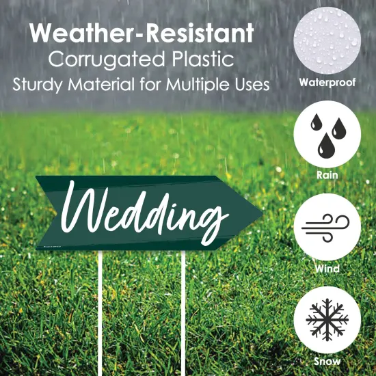 Big Dot of Happiness Emerald Elegantly Simple - Arrow Wedding and Receptions Direction Signs - Double Sided Outdoor Yard Signs - Set of 6 {4}