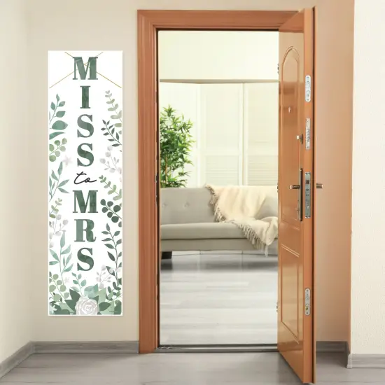 Big Dot of Happiness Boho Botanical Bride - Greenery Bridal Shower and Wedding Party Front Door Decoration - Vertical Banner {7}