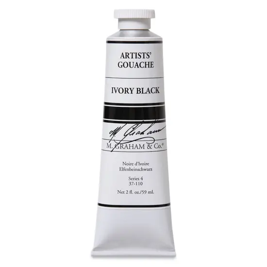 M. Graham Artists' Gouache - Ivory Black, 59 ml tube {1}