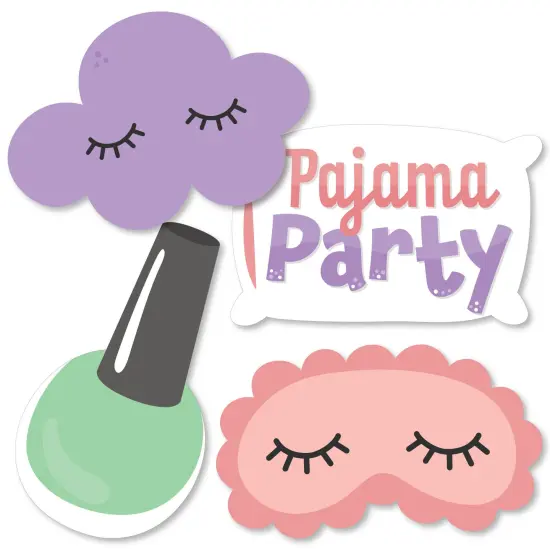 Big Dot of Happiness Pajama Slumber Party - Pillow, Mask, Cloud, & Nail Polish Bottle Decorations DIY Girls Sleepover Birthday Party Essentials 20 Ct {3}