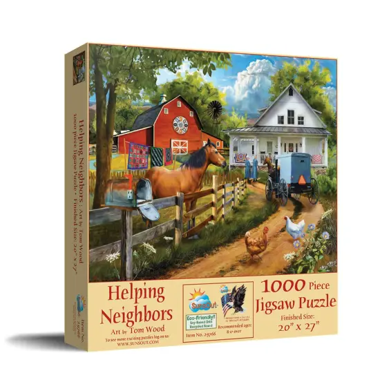 Sunsout Helping Neighbors 1000 pc Jigsaw Puzzle 29766 {3}