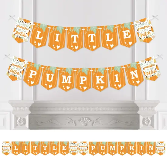 Big Dot of Happiness Little Pumpkin - Fall Birthday Party or Baby Shower Bunting Banner - Party Decorations - Little Pumpkin {1}