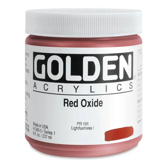Golden Heavy Body Artist Acrylics - Red Oxide, 8 oz Jar {1}