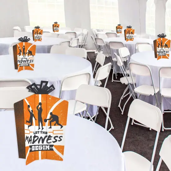 Big Dot of Happiness Basketball - Let The Madness Begin - Table Decorations - College Basketball Party Fold and Flare Centerpieces - 10 Count {6}