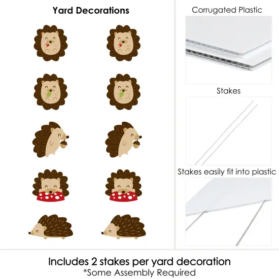 Big Dot of Happiness Forest Hedgehogs - Lawn Decorations - Outdoor Woodland Birthday Party or Baby Shower Yard Decorations - 10 Piece {7}