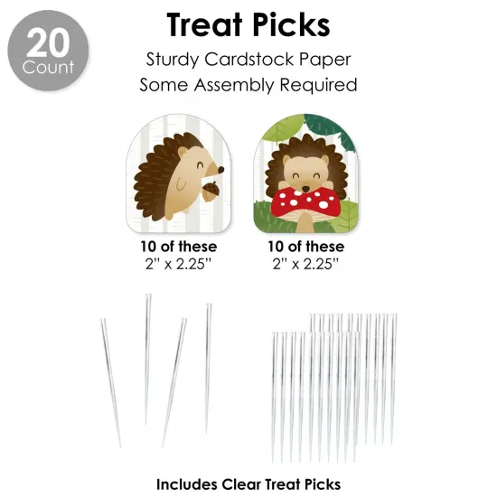 Big Dot of Happiness Forest Hedgehogs - Woodland Birthday Party or Baby Shower Favors and Cupcake Kit - Fabulous Favor Party Pack - 100 Pieces {7}