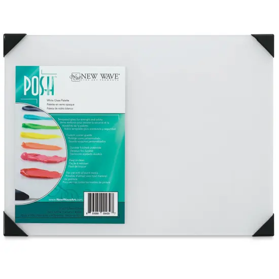 New Wave Posh Glass Tabletop Palette - 9" x 12", White {2}