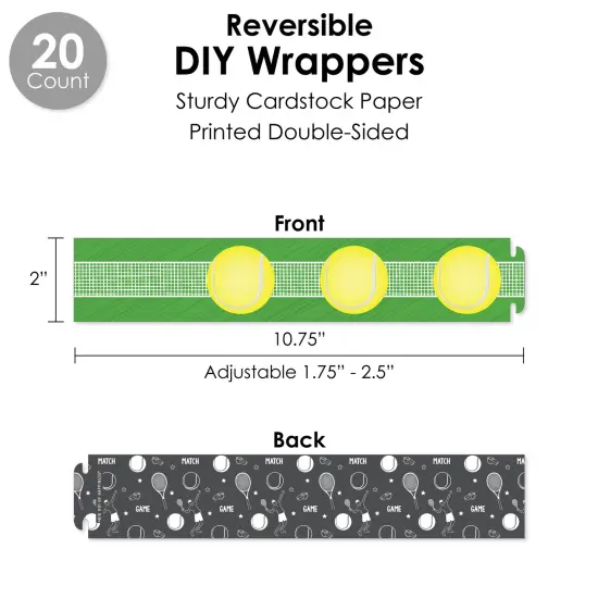 Big Dot of Happiness You Got Served - Tennis - Baby Shower or Tennis Ball Birthday Party Favors and Cupcake Kit - Fabulous Favor Party Pack - 100 Pc {4}
