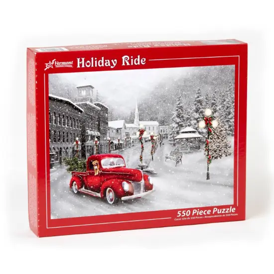 Vermont Christmas Holiday Ride Puzzle Art by Michael Shelton 24 x 18 550 Pieces {1}