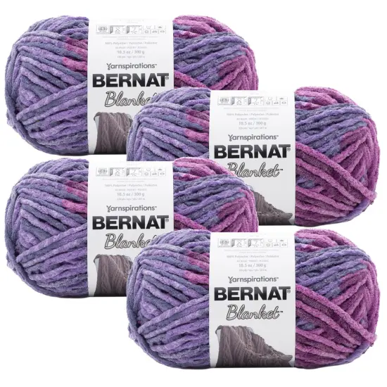 (Pack of 4) Bernat Blanket Big Ball Yarn-Purple Sunset {1}