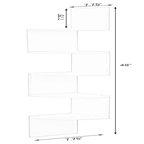 5 Tier Wall Mount Corner Shelf Black {4}