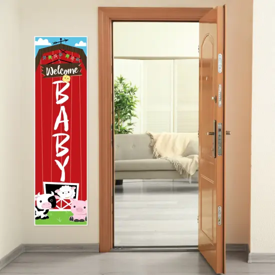 Big Dot of Happiness Farm Animals - Barnyard Baby Shower Front Door Decoration - Vertical Banner {7}