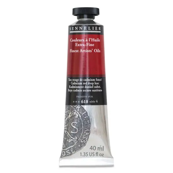 Sennelier Artists' Extra Fine Oil Paint - Cadmium Red Deep Hue, 40 ml tube {1}