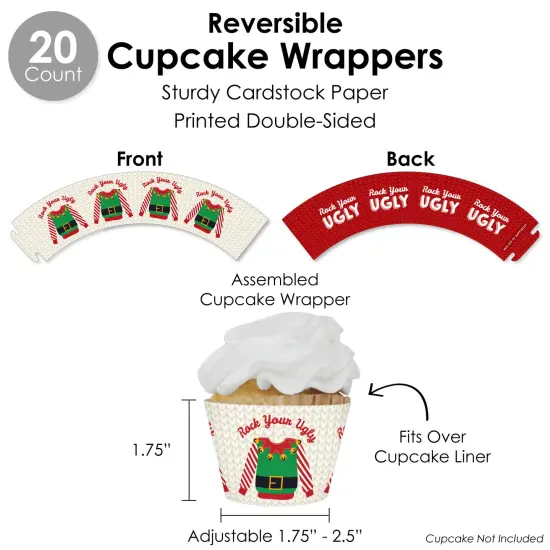 Big Dot of Happiness Ugly Sweater - Holiday and Christmas Party Favors and Cupcake Kit - Fabulous Favor Party Pack - 100 Pieces {6}