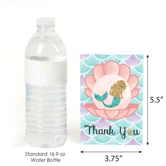 Big Dot of Happiness Let's Be Mermaids - Baby Shower or Birthday Party Thank You Cards (8 count) {4}