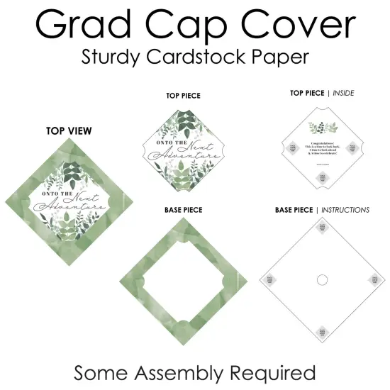 Big Dot of Happiness Boho Botanical Graduate - Greenery Graduation Cap Decorations Kit - Grad Cap Cover {7}