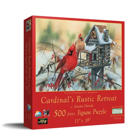 Sunsout Cardinal's Rustic Retreat 500 pc Jigsaw Puzzle 30624 {3}