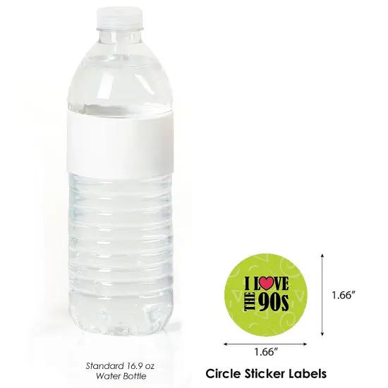 Big Dot of Happiness 90's Throwback - 1990s Party Circle Sticker Labels - 24 Count {4}