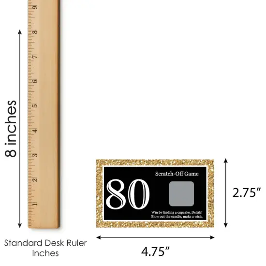 Big Dot of Happiness Adult 80th Birthday - Gold - Birthday Party Game Scratch Off Cards - 22 Count {7}