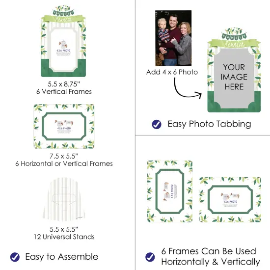 Big Dot of Happiness Family Tree Reunion - Family Gathering Party 4x6 Picture Display - Paper Photo Frames - Set of 12 {4}