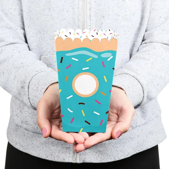 Big Dot of Happiness Donut Worry, Let's Party - Doughnut Party Favor Popcorn Treat Boxes - Set of 12 {6}