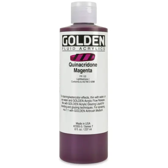 Golden Fluid Acrylics -Quinacridone Magenta, 8 oz bottle {1}
